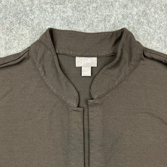 J Jill Cardigan Sweater Womens Large Brown Open Front Knit Topper Stretch Casual - Picture 2 of 12